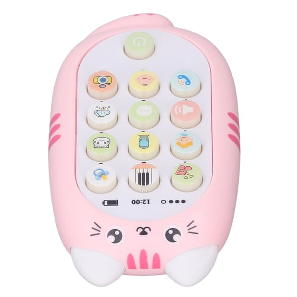 Babyleketelefon med musikk og lys for 1 år gamle jenter og gutter, rosa gave