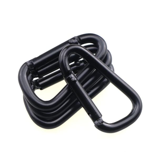 6-pack Aluminum Carabiner D-shaped Buckle Bag, Keychain Clip, Spring