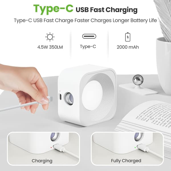 Seinävalaisin, LED-seinävalaisin pitkällä akunkestolla, USB-ladattava, kosketusohjauksella