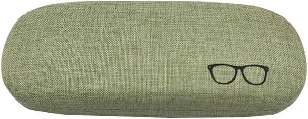 Fabric Hard Glasses Case, Portable Eyeglasses Case (Green)