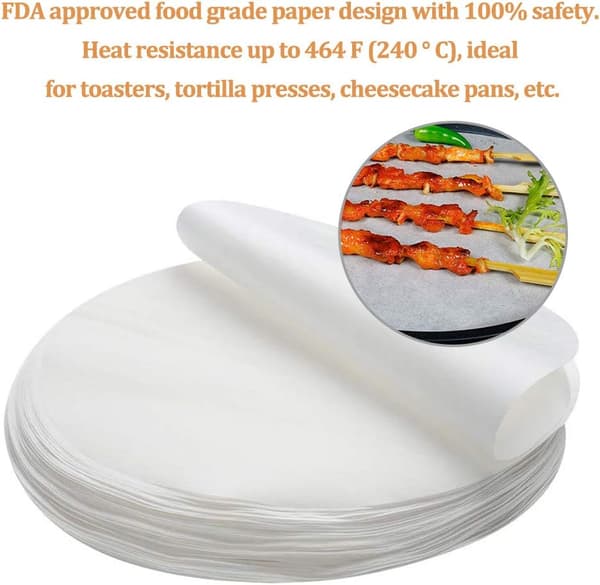 100 stk. Non-Stick Papir, 9 \" Runde Non-stick Papir Bagepladeunderlag T