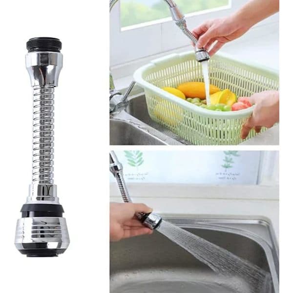 Kitchen Faucet with Shower Nozzle, 2 Water Flow Modes, 360 Degree Adjustable Shower Nozzle, Extendable