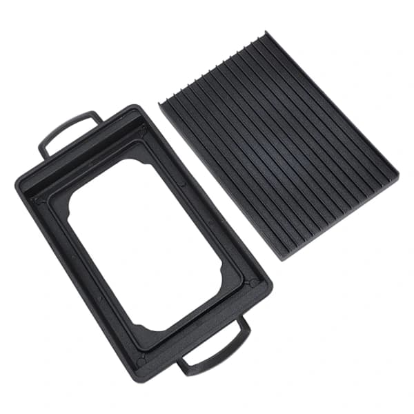 Mini BBQ-grill i aluminiumlegering, rask jevn oppvarming, multifunksjonell kullgrill for hjem, camping, piknik 23,5 x 14,5 cm