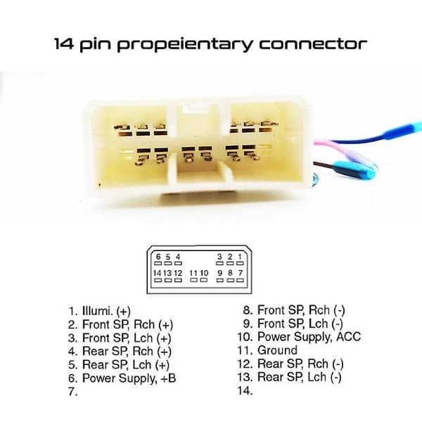 16-pinners til 14-pinners bilradioadapterkabel for Subaru Forester Impreza Legacy Outback [DB] kabel cable