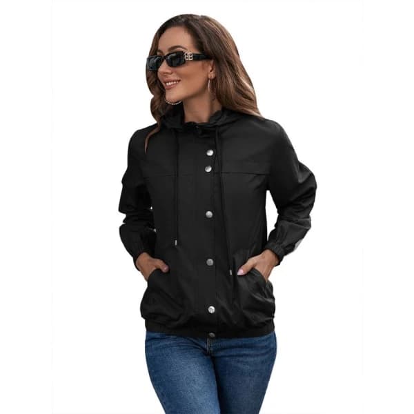 Women's Rain Jacket Waterproof Breathable Thin Raincoat Lightweight Jacket XXL