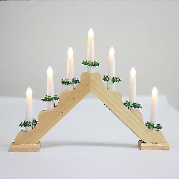 40 cm festlig julgransljusstake med 7 vita glödlampor