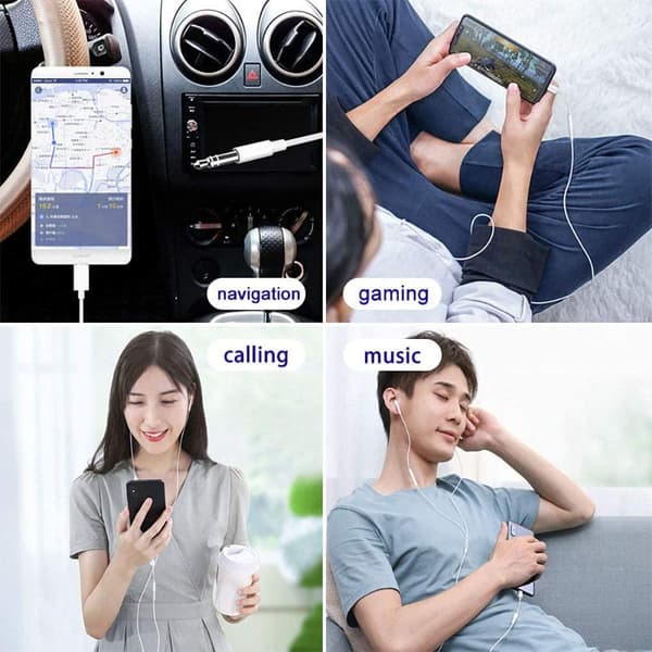 3-pakning Adapter USB-C til 3,5 mm (Samsung S20 S21 S22) Hodetelefoner hvit