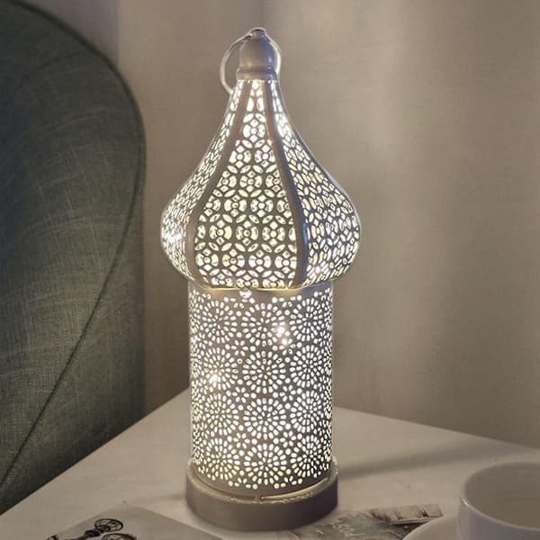 Hulgravert Retrolykt Marokkansk Boho Bærbar Bordlampe Romantisk Lysdekorasjon