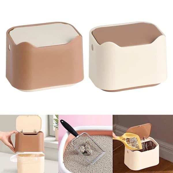 Mini Countertop Trash Can Waste Bin for Countertop Table Next to Coffee 17.5x13x13.5cm