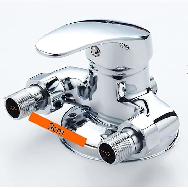 Wall-mounted shower mixer with a single brass handle for bathroom cold and hot water, chrome