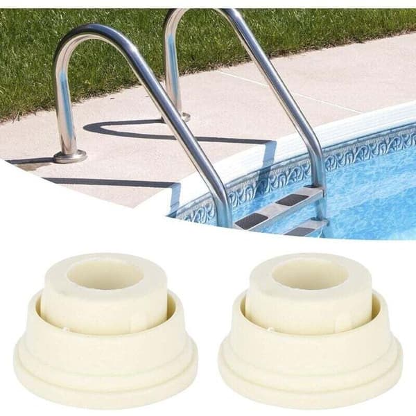 Gummibuffertar för Poolstege, Set med Två Vita Stegbuffertar för Poolstegar...