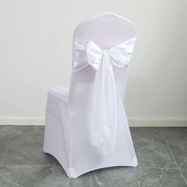 10 stk. 17*275 cm hvide satin stolebånd til bryllup