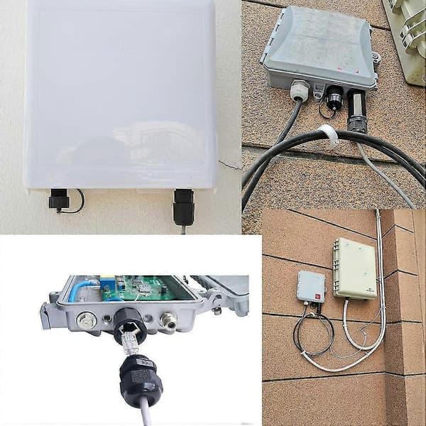 5pcs M22z Shielded Rj45 Waterproof Cat5/5e/6 8p8c Connector Ip67 Ethernet Lan Cable Connector Double