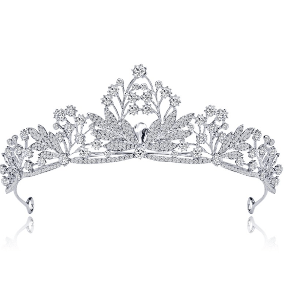 Kristall Bryllup Hårkrone Tiara silver