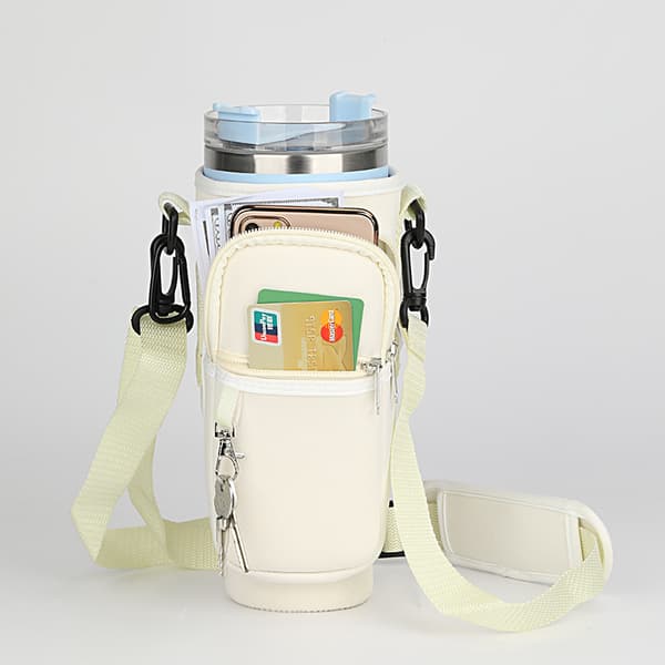 Bæretaske med mobillomme til Stanley 40oz Beige