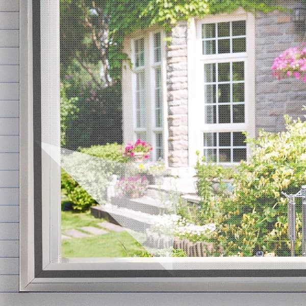 Window Insect Screen with Velcro, Quick Installation, Reusable, Washable for Home Windows, White 100x120 cm