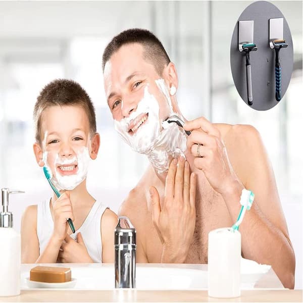 Sølvfarget barberhøvelholder, barberhøvelkrok, dusjoppheng (6-pakning), S A A