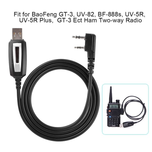 Programmeringskabel for Walkie Talkie med CD-driver for Baofeng GT-3 UV-82 BF-888s Radio