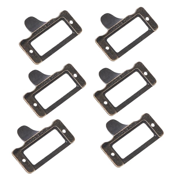 6PCS Bronze Label Handle Filename Card Holder Medicine Cabinet Handle