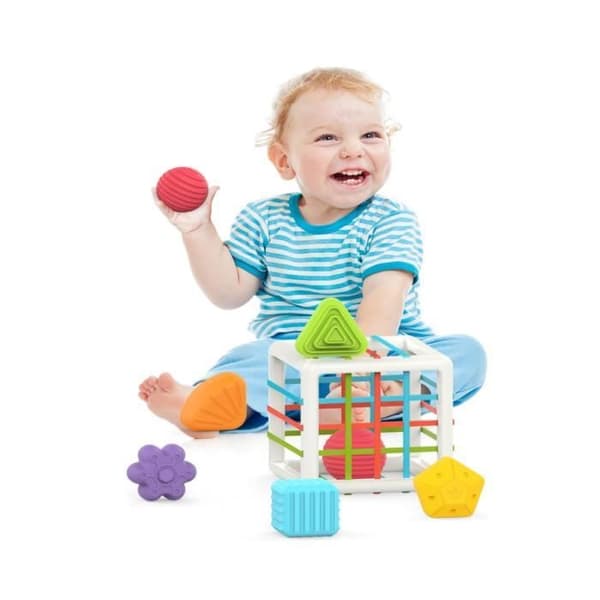 Sensorisk legetøj - En terning med 6 blokke - Taktil udvikling - Finmotorik - Unisex 1-3 år[YJD]