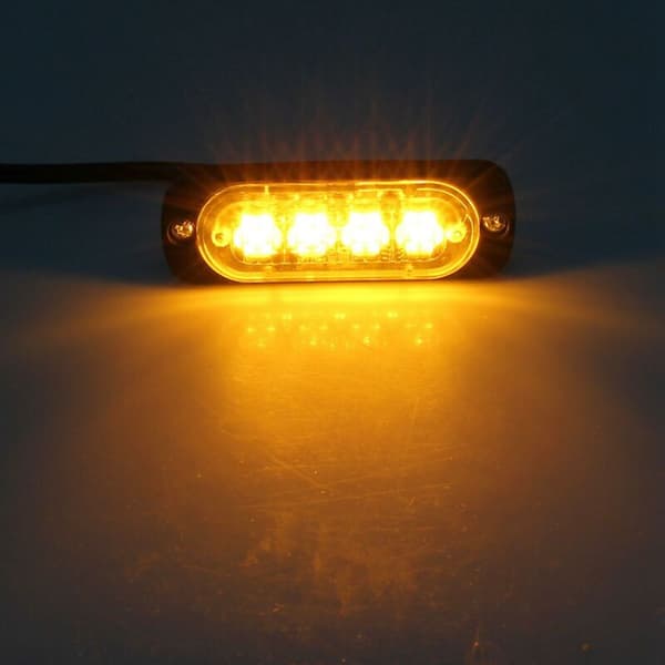8 st 4 LED återställningsblixtljus 12V 24V orange grill blinkande