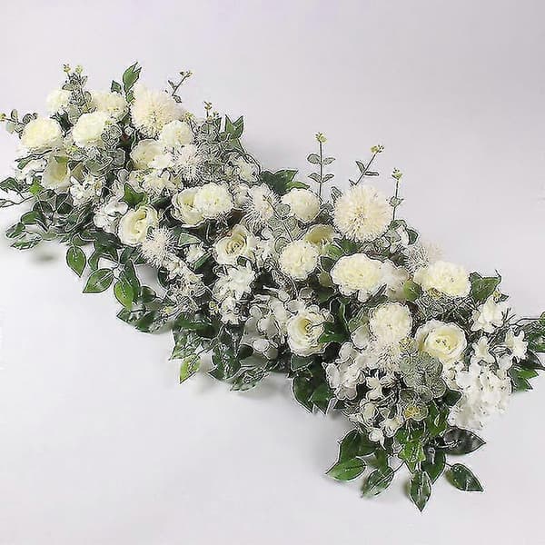 1 stk 50 cm Silke Peon Girlander Blomst Kunstig Rose Ranke, melkehvit
