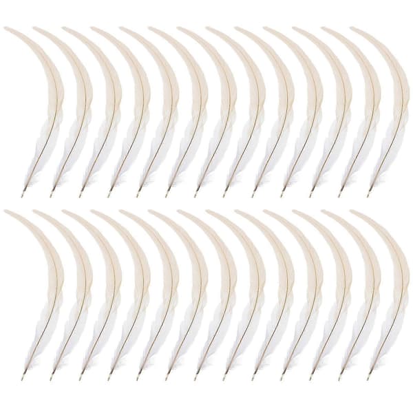 50 stk 33-40 cm Naturlige Hanefjær for DIY-håndverk Hattdekorasjon (Hvit)