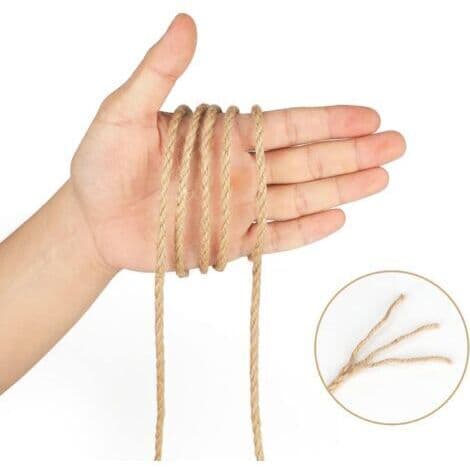 50M Juterep 5MM Hampetau Hyssing Hagesnor for Camping, Dekor, DIY, Hagearbeid[DB]