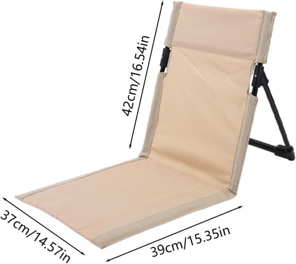 Foldable Beach Chair - Portable, Aluminum Frame, 600D Oxford - with Carry Bag - 68*39*40 cm - White