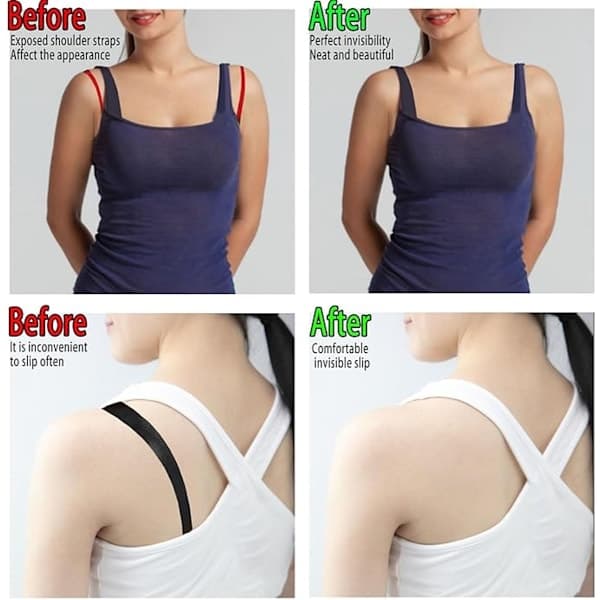 12-pack Elastic Bra Straps Adjustable - with Anti-slip Buckle - Available in Black, White, and Beige