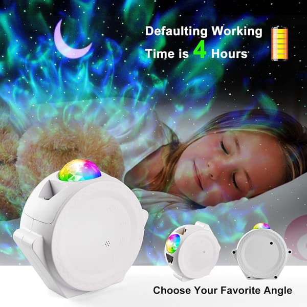 Star Projector, Galaxy Projector with Moon and Nebula, Moonlight with Stars and Clouds, Star Projector for Bedroom, Battery Operated Night Light for