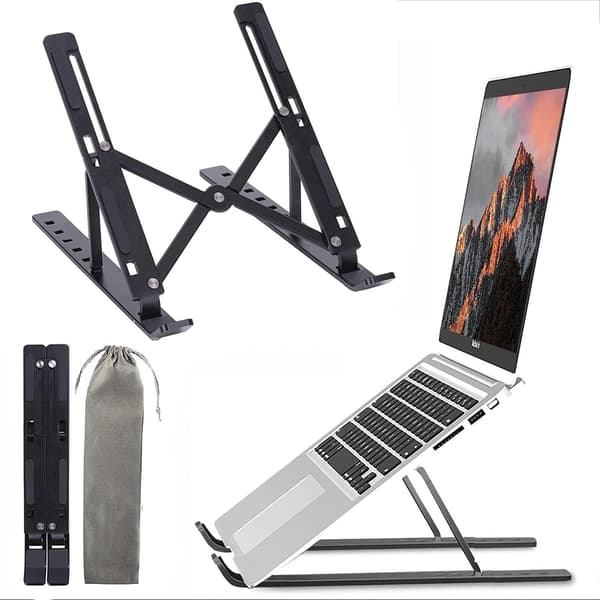 Laptopstativ kompatibelt med 10-15,6 tommer (sort) sort svart