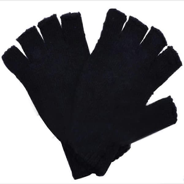 Unisex Vintervarme Handsker Unisex Voksne Halvfingerhandsker Ensfarvede Strikkede Fingerløse Vintervarme Luffer
