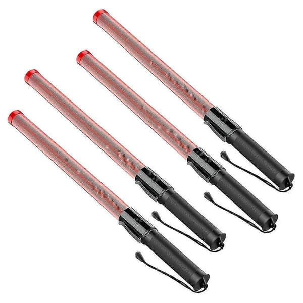 4-pack Traffic Baton 53 cm LED Traffic Control Baton Safety Light Stick with 2 Flashing Modes Air Traffic Controller