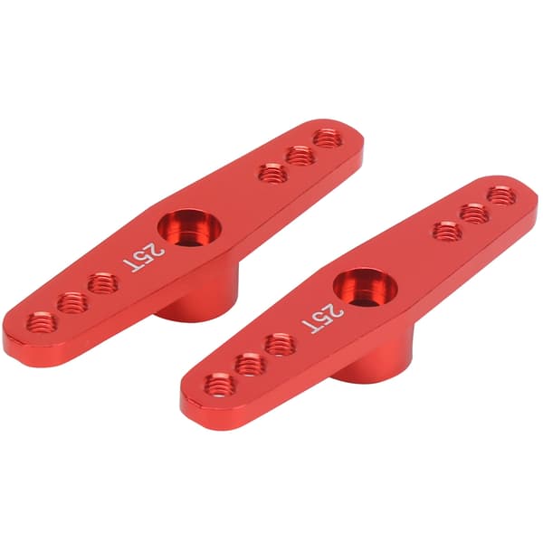 2 stk. 25T aluminiumslegering CNC RC styreservoarm universal pasform til 1/10 RC bil rød