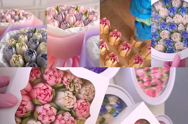 Kagepyntningssæt Ekstra Store Russiske Sprøjtedyser Rustfrit Stål Glasurtyller Sæt til Smørcreme Roser 3D Blomsterdesign Bageredskaber til Bryllup