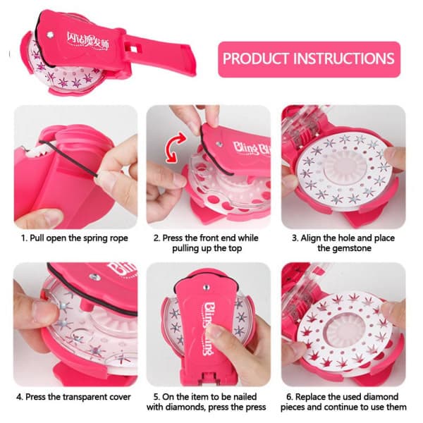 Bling Bling Ultimate Glam Kit - Kiinnittää timantteja hiuksiisi useissa väreissä