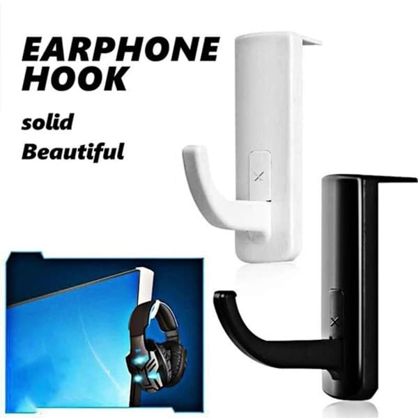 Universal Hovedtelefonholder Vægkrog Headset Stativ Tripod T Sort One-size