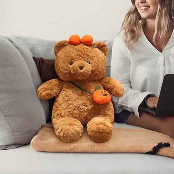 2025 Cute Christmas Bear Doll Halloween Pumpkin Bear Doll Pillow Gift A[co]