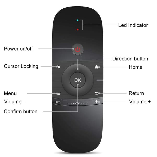 Universal TV-fjärrkontroll Air Mouse, trådlöst tangentbord Fly Mouse