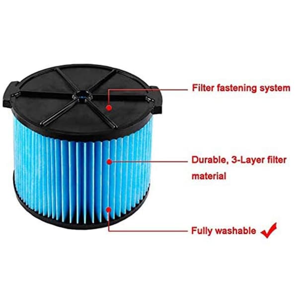 Hepa-filter til Ridgid Vf3500, 3-lags fint støv og snavs 3-4,5 gallon