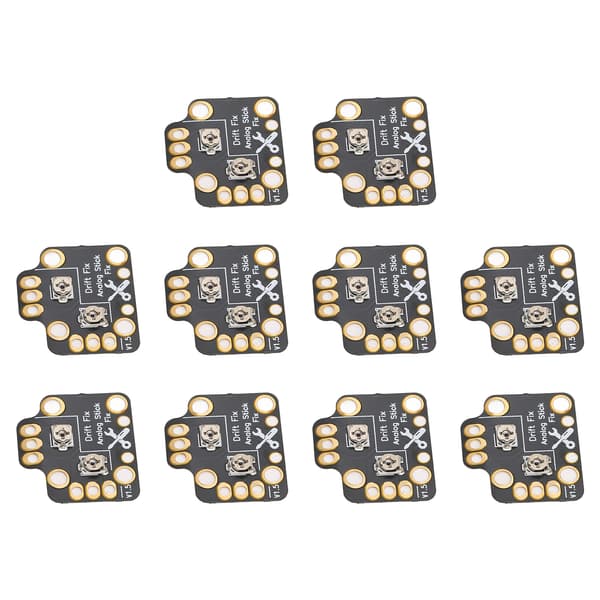 10 stk Gamepad Joystick Drift Reparasjonskort Universal 3D Analog Joystick Drift Fix Mod for Spillkontroller Svart