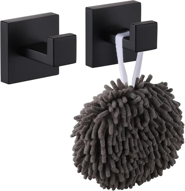Kvadratisk väggkrok 2-pack för badrockar, rockar, badrum, kök