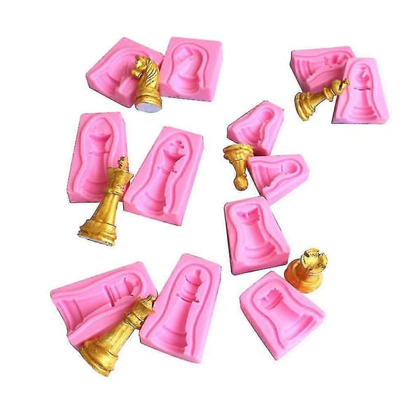 Sjakkform Silikonform Fondantleire Kakebaking Epoksyformer DIY Dekor