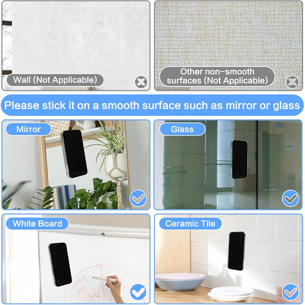 4 st Silikon Sugpropp Mobilskal Fäste, Baksida Mobil Fidget Spegelhållare för Selfies och TikTok Videor Kompatibel med iPhone och Android Skal