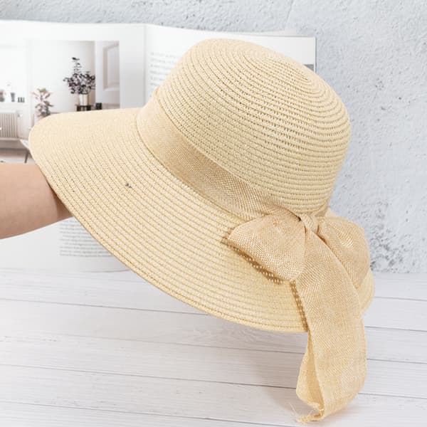 Beige lue, visir, stråhatt, strandsol, bred brem kvinner