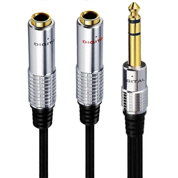 6,35 mm 1/4 tomme TRS Stereo til Dobbelt 1/4 tomme TS-mono Y-splitter Breakout-kabel
