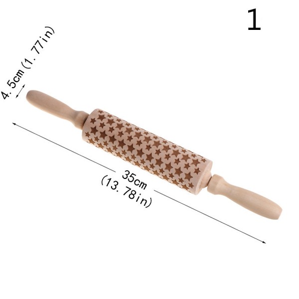 Embossed Rolling Pin Multipurpose Christmas Pattern Rolling Pin Practical Kitchen Baking Gadgets A A
