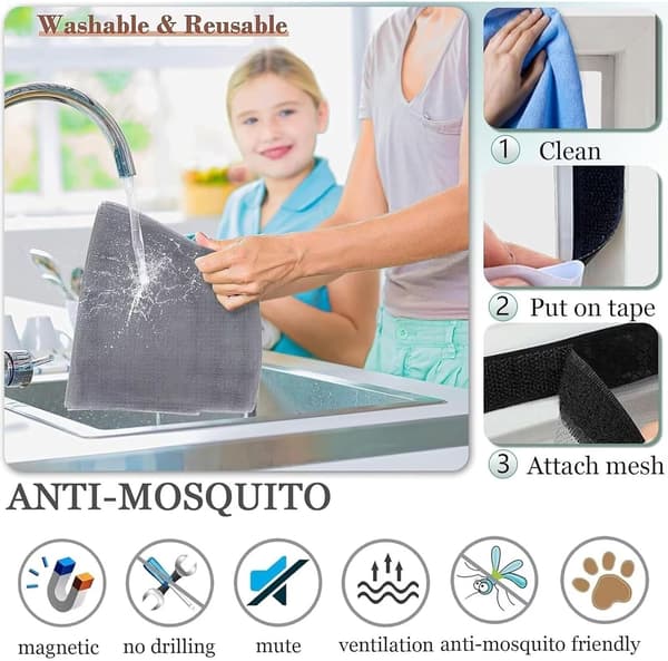 Black Mosquito Net Skylight Tiltable Mosquito Net for Window Net Mosquito Net Window with Frame 80x100cm