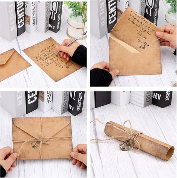 60 st Vintage brevpapper set Vintage brevpapper Åldrade kuvert-FX-
